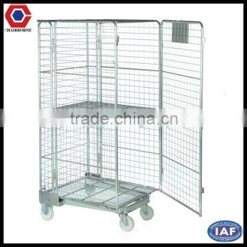 Wire mesh grid Security A Frame metal/steel two shelf foldable distribution cart A