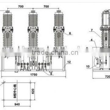 ZW37H-40.5 AC Outdoor High Voltage Vacuum Circuit Breaker