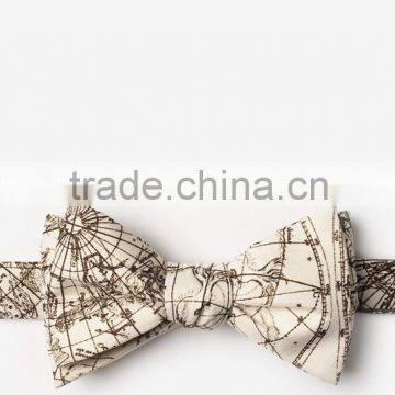 2016 custom design fashion printed self-tie silk bow ties