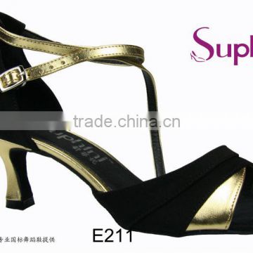 Simple strong dance shoes gold black upper