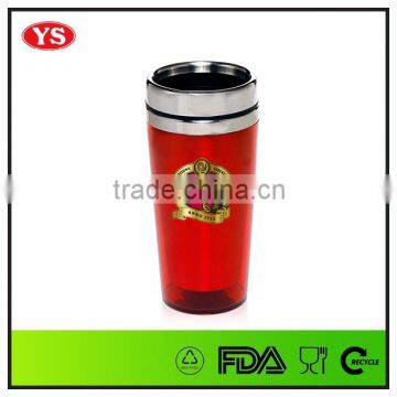 16 oz customized red double insulated travel tumblers