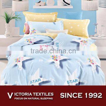 Lucky Star 100% Cotton Kids Duvet Quilt Cover Bedding Set Bed Linen With Bed Sheets set