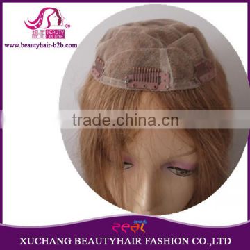 100% Human Remy Hair full lace Wigs With mono net light brown color