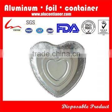 Hot Sale Hearted-shape Disposable Aluminum Foil Chocolate Storage Container