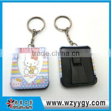 soft pvc matel photo frame keychain