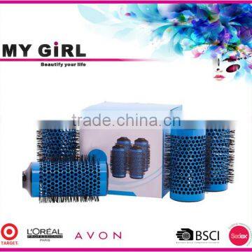 MY GIRL New ceramic curl 3D Hair Brush round Comb brush styling tool Blow Drying Detangling Heat Resistant Hairbrush