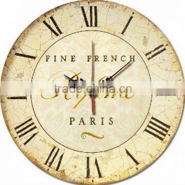 Clock in round stretched canvas prints