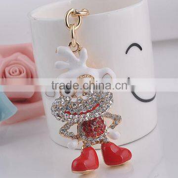 2016 new fashion Monkey keychains crystal diamond monkey keychain mmetal key chain