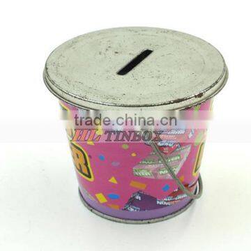 Saving Money Tin Bucket Coin Tin Boxes
