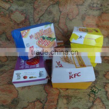 Disposable coated paper hamburger box