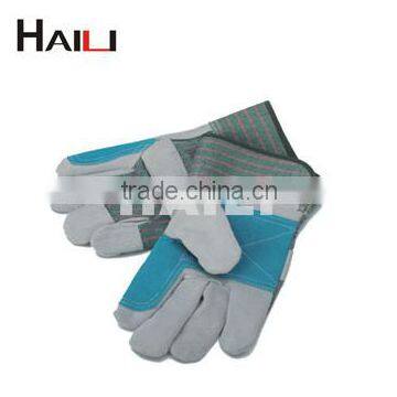 Safety cow split cotton working glove,leather welding gloves HL4008