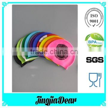 colorful soft silicone sports swimming diving hat cap for adult