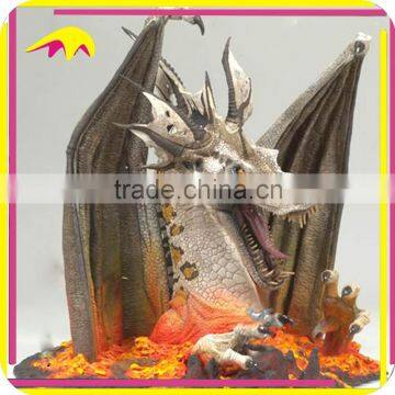 KANO4786 Realistic Attractive Life Size Fiberglass Large Dragon Model