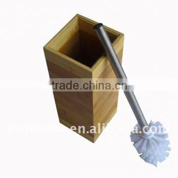 Bamboo square toilet brush holder