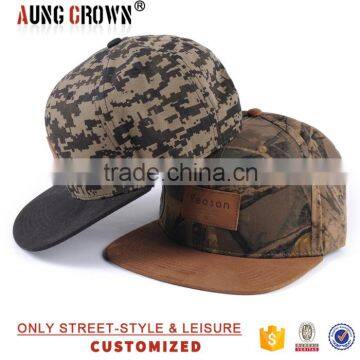 Wholesale Cheap Flat Bill Cap/leather Patch Custom Hat photo-2