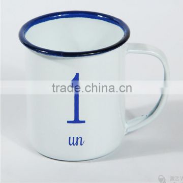 High Quality Enamel Steel camping Sublimation Mug of custom logo enamel mug