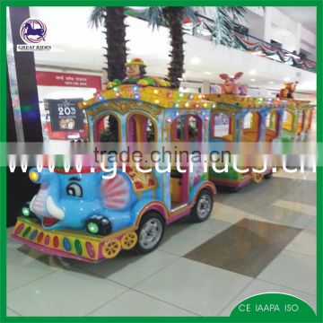 Cheap amusement park kids rides electric used trackless train for sale