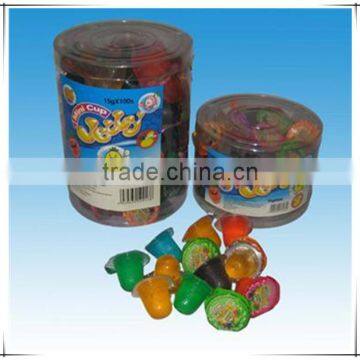 Assorted Fruit Flavors Jelly Cup in 100pcs Round Plastic Jar