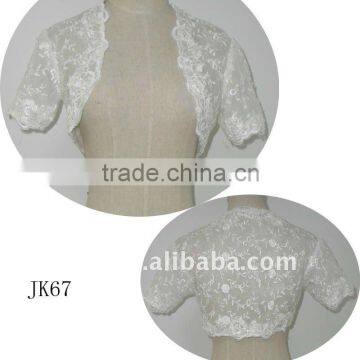 JK67 women Beaded Long sleeves wedding jacket