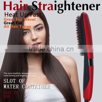 Newest LCD Temperature Fast Hair Brush Flat Iron Electric Hair Straightener Comb