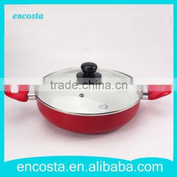 Red Aluminum Casserole Cookware With Glass lid