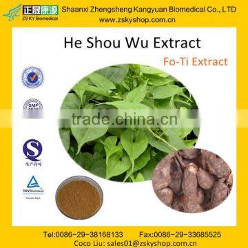GMP Manufactuer supply 100% natural Fallopia Multiflora Plant Extract/ He shou wu root extract