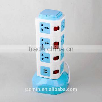 2016 NEW hot sale on TV high quality # 804 with four USB 2 m British socket Multi Plug Socket Outlet 2 USB Ports