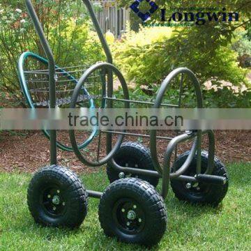 4 wheel flat water hose with reel