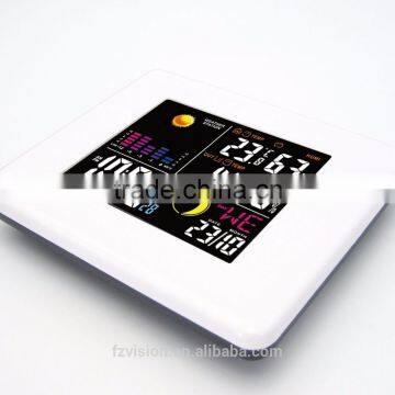 Wireless Weather Station White Alarm Clock With Backlight Indoor Outdoor Temperature Humidity Two Tramsmitters photo-6