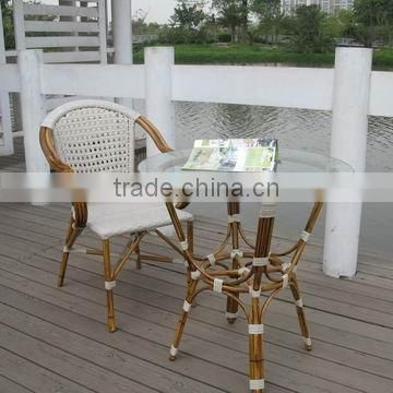 Bamboo-look aluminum chair outdoor furniture