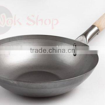 Chinese Wooden Handle Carbon Steel Wok photo-5