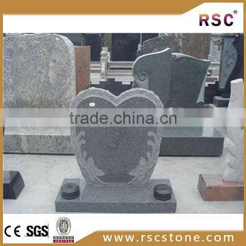 Grey granite cross tombstone design