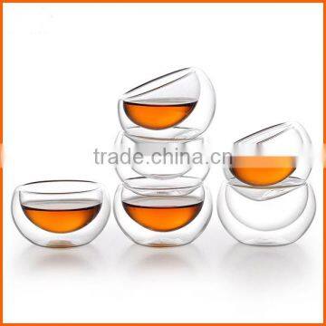 Doublewall clear glass cup set for tea