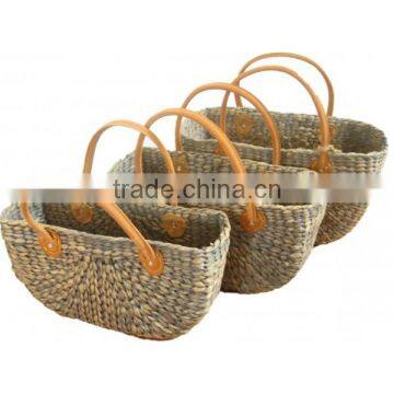 Wholesale Rectangle Baskets in Water Hyacinth Set of 3