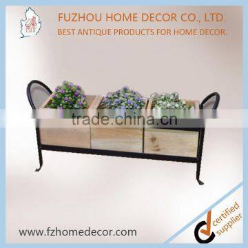 2017 latest antique wood metal crate in cute design for home use