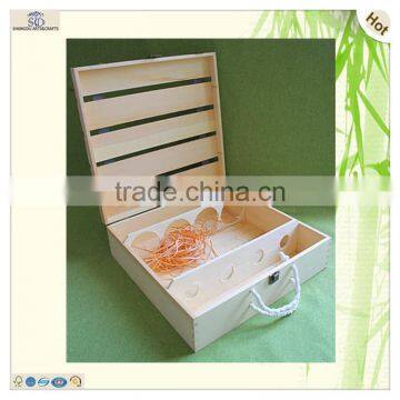 Light Four Bottles Wine Beer Gift Packing Wood Box photo-2