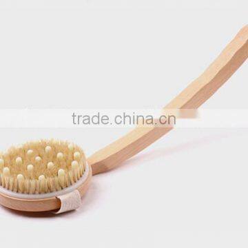 Cy301 Extra Long Curved Handle Wooden Back & Bath Brush With Natural Bristle and Massage photo-2