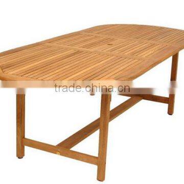 2016 Hot Sale All Weather Slab Oval Solid Wood Dining Room Teak Wood Table Set photo-2