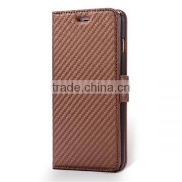 High Quality Carbon Fiber Pattern Wallet Flip Stand Leather Mobile Phone Case For IPhone 6S photo-2