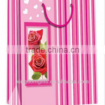 Pink Flowers Shopping Copper Plate Paper Bags