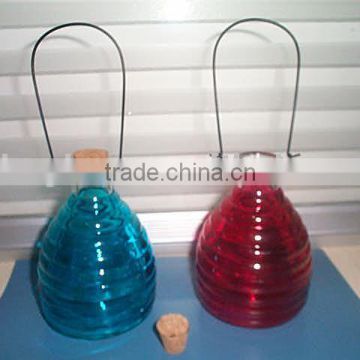 band shaped glass wasp trap,colored glass bee catcher