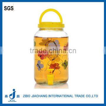 1 Gallon Decorating Beautiful Glass Sun Tea Jar With Plastic Tap Carring Loops photo-2