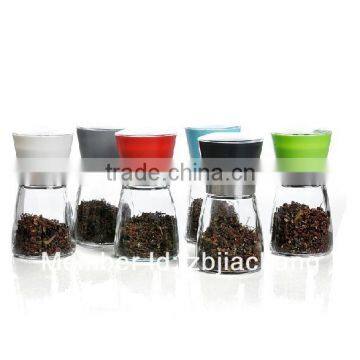 Manual Slender Glass Spice Grinder Jars With Black Lid photo-3
