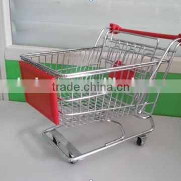 Red Rose Metal Mini Shopping Cart