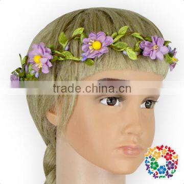 Deluxe Braided Leather Floral Headband photo-3
