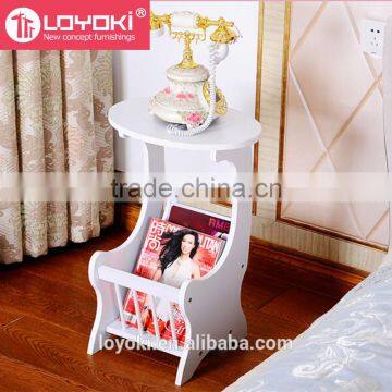 practical cell phone display table Magazine table Wood Sofa Side magazine rack