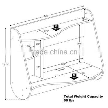 MDF Wood Wall Amount Desk Multiple Functions Home Furniture Wooden Desk Floating Computer Desk Wall Mounted Table photo-4
