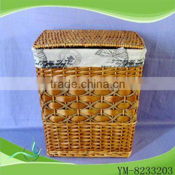 Square Wicker Laundry Basket with Lid and Linen Liner,Pack of 3