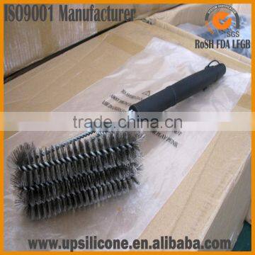 Triple Grill Brush ,BBQ Cleaning Tool Stainless Steel Plastic Handle Brush photo-5