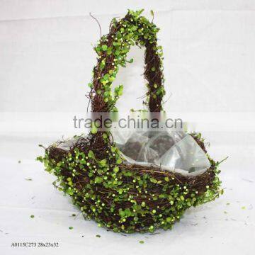 Natural Green Vine Flower Basket photo-2